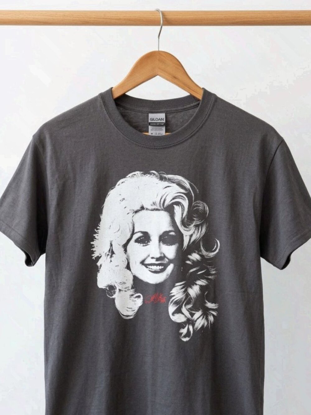 Dollywood T-Shirt Dolly Parton Retro Tee Charcoal Heavy Cotton T-Shirt Reprint